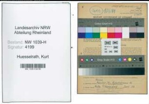 Entnazifizierung Kurt Huesselrath , geb. 19.04.1912 (Kaufmann)