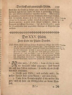 Der XXV. Psalm. Zum Ende ein Psalm Davids.
