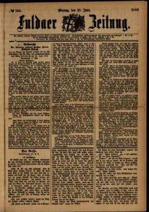 Ausgabe vom Montag, den 25. Juni 1888.