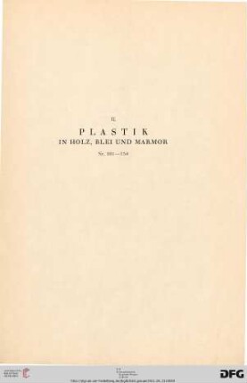 II. Plastik (Nr. 101-134)