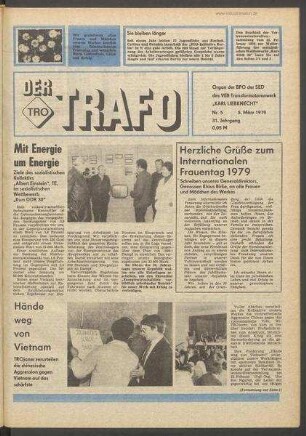 TRO-Betriebszeitung 'Der Trafo'; Nr. 5/1979 (5. März 1979)