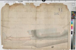 Lippe: Zeichnung des Mühlenkanals bei Beckinghausen, mit Einzeichnung einer projektierten Schleuse
