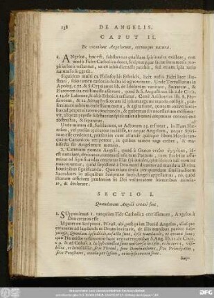 Caput II. De creatione Angelorum, eorumque naturae.
