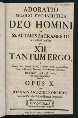 Opus X. [...] Violoncello