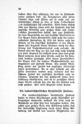 Die landwirtschaftlichen Verhältnisse Italiens.
