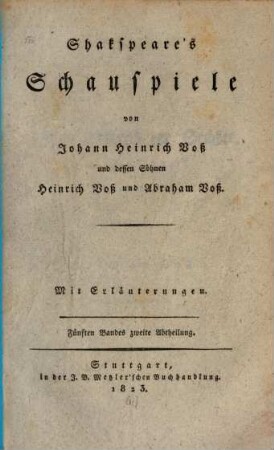 Shakspeare's Schauspiele : Mit Erläuterungen, 5,2