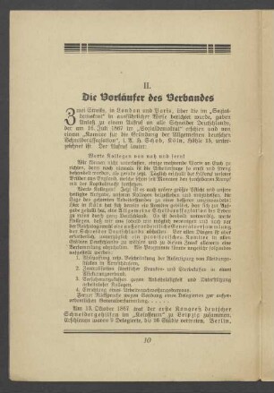 II. Die Vorläufer des Verbandes