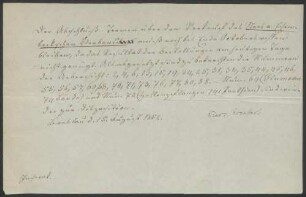 Christian Gottfried Daniel Nees von Esenbeck, Inserat-Entwurf