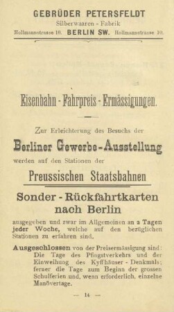 Eisenbahn-Fahrpreis-Ermässigungen