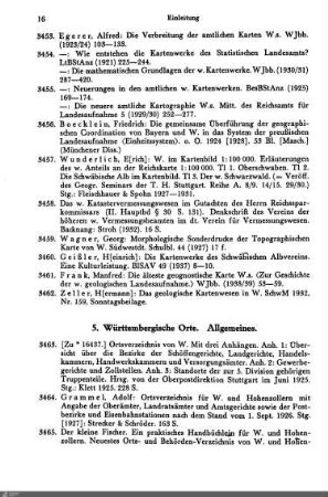 5. Württembergische Orte. Allgemeines