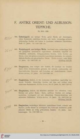 F. Antike Orient- und Aubusson-Teppiche (Nr. 304-322)