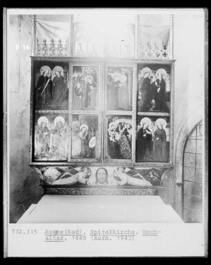 Szenen aus der Heilsgeschichte umgeben von weiblichen Heiligen