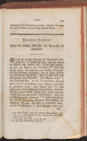 Viertes Kapitel. Ueber die nöthige Vorsicht bey Auswahl des Impfgifts