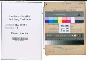 Entnazifizierung Josefine Clever , geb. 13.06.1882 ()