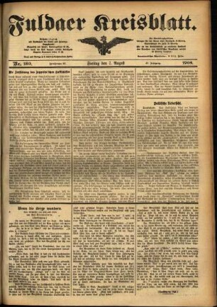 Ausgabe vom Freitag, den 07. August 1908.
