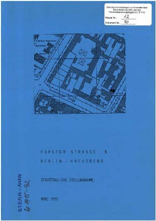 Gutachten: Städtebauliche Stellungnahme zum Bauantrag Forster Str. 8