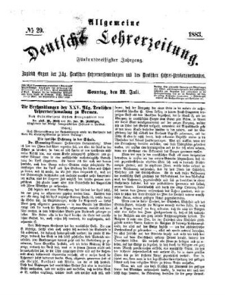 Die Verhandlungen der XXV. Allg. Deutschen Lehrerversammlung zu Bremen