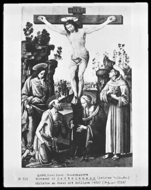 Christus am Kreuz mit Heiligen