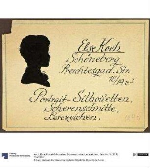 Portrait-Silhouetten, Scherenschnitte, Lesezeichen.