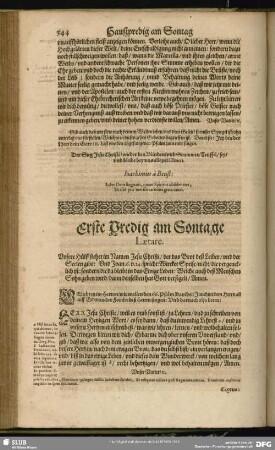 Erste Predigt am Sontage Laetare