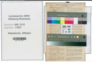 Entnazifizierung Wilhelm Aldenkirchs , geb. 30.06.1910 (Strassenbahnschaffner)