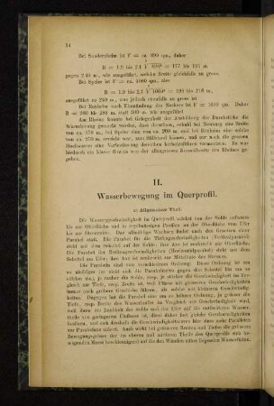 II. Wasserbewegung im Querprofil.