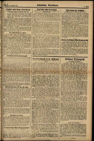 Zweite Ausgabe vom Montag, den 20. Januar 1941.