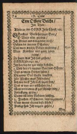 17. Eine Offene Beicht ...