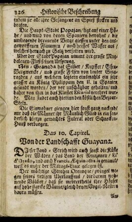 Das 10. Capitel. Von der Landschafft Guayana.