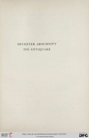 Sechster Abschnitt. Die Antiquare