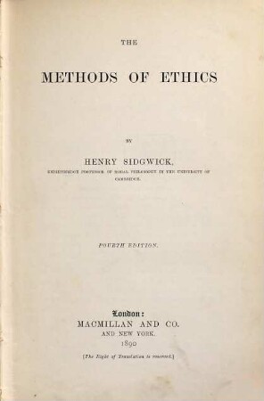 The methods of ethics