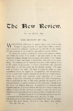 The new review. 11. 1894 = Nr. 62 - 63 [u.] 65 - 67