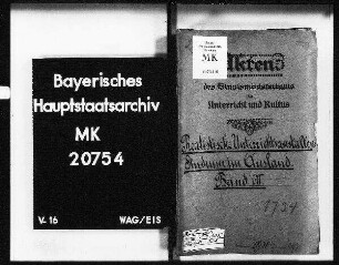 Technische Lehranstalten. Studium im Ausland; (Gesuche um Zulassung zur Prüfung von außerbayer. Mittelschulen).