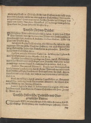Teutsche Artzney-Bücher.