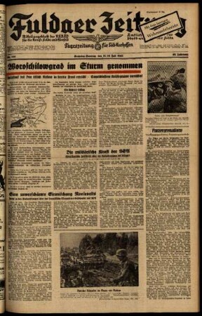 Ausgabe vom Samstag, den 18. Juli 1942.