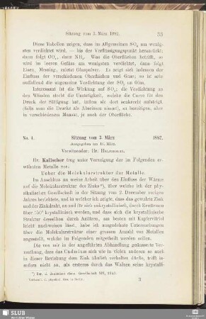 No. 4. Sitzung vom 3. März 1882