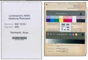 Entnazifizierung Aloys Reinhardt , geb. 10.06.1905 (Schreiner)