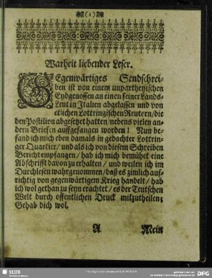 Wahrheit liebender Leser