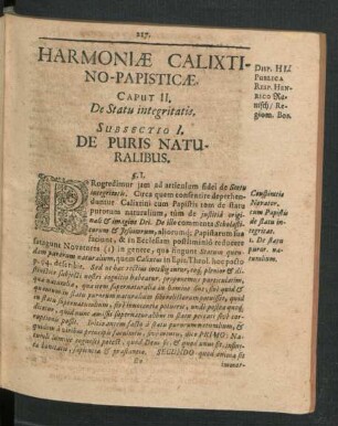 Caput III. De Statu integritatis.