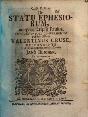 De statu Ephesiorum, ad quos scripsit Paulus, ante, in et post conversionem