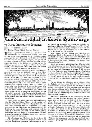 Aus dem kirchlichen Leben Hamburgs