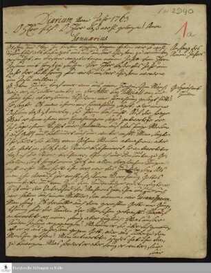 Tagebuch von Johann Christian Wiedebrock, Johann Balthasar Kohlhoff, Daniel Zeglin, Oluf Maderup, Jacob Klein und Peter Dame.