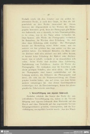 1. Vervielfältigung zum eigenen Gebrauch