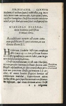 Evangelii Enarratio in Dominica post festum Trinitatis tertia.