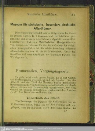 Promenaden, Vergnügungsorte