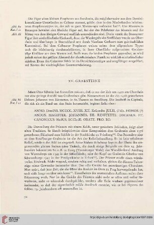 XV. Grabsteine
