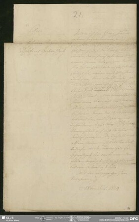 Eigenh. Briefkonzept von August Wilhelm von Schlegel an Philipp Joseph von Rehfues, Bonn, 18.09.1824