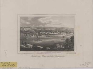 Ansicht von Pirna, Lithographie, um 1850 : Ansicht von Pirna und dem Sonnenstein / N. d. Nat. gez. u. lith. Täubert. - Dresden : Braunsdorf , [um 1850]. - 1 Kunstbl. : Lithogr. ; 16 x 11 cm