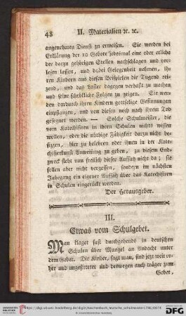 III. Etwas vom Schulgebet
