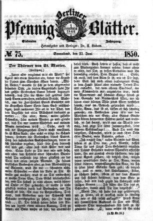 No. 75, Sonnabend, den 22. Juni